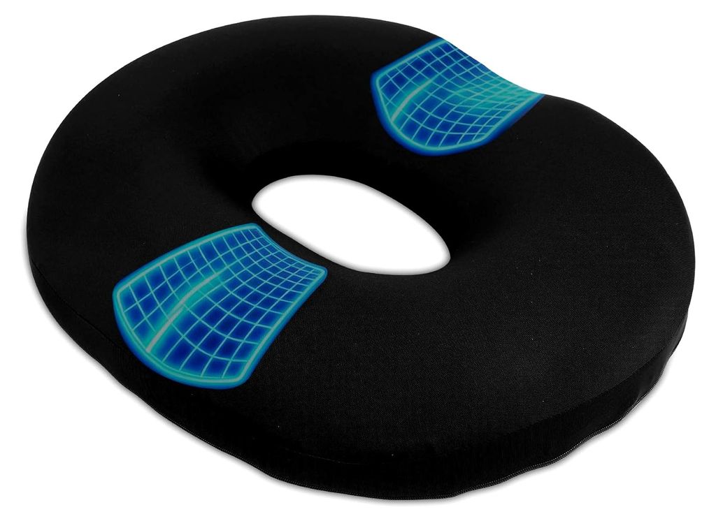 Rundes orthopädisches Sitzkissen aus Memory-Schaum – Druckentlastendes Donut-Sitzkissen für Büro, Auto und Rollstuhl, ergonomisch und atmungsa...