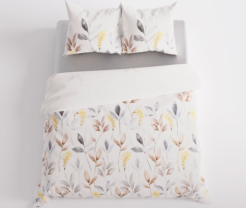 ZARIA Bettwäsche 220x200 cm - Satin Baumwolle, zartes Blumenmuster