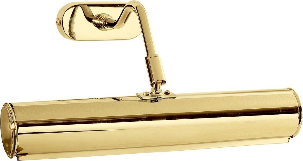 Bilderlampe Messing massiv 30 cm breit in vergoldet mit 24 Karat E14 2-flammig Jugendstil Bilderleuchte