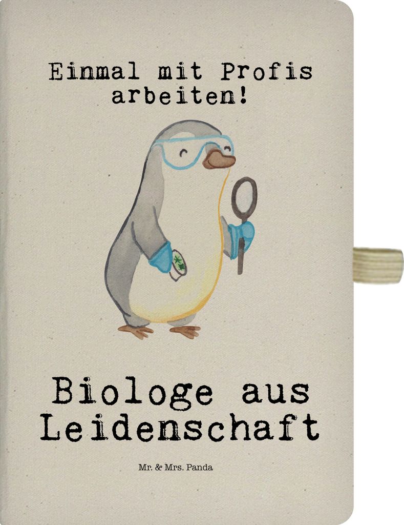 Mr. & Mrs. Panda notizbuch Biologe Leidenschaft - Transparent - Geschenk, Spruch, Reisetagebuch, Master, Adressbuch, Lustig, Studium, Bachelor, Ber...