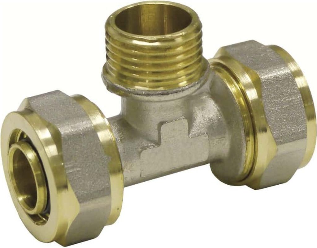 Schraubfitting T-Stück 16 x 2 - 1/2" AG - 16 x 2