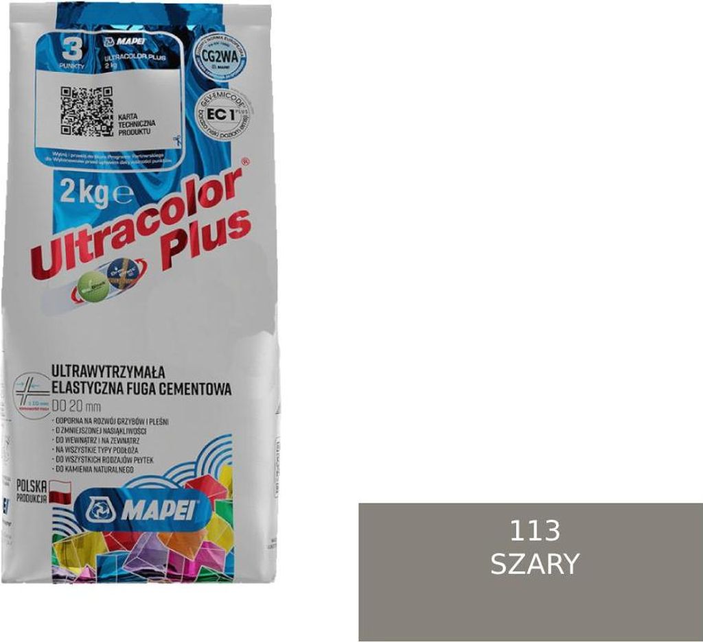MAPEI ULTRACOLOR PLUS Fugenmörtel 113 Grau 2kg