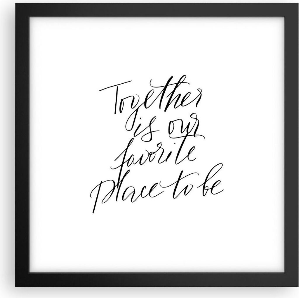 Gerahmtes Poster - Schwarzer Rahmen - Gemeinsam unser Ort - 30x30 cm - Wand Bild - Wanddeko - Wandbilder - Kunstposter - Wandposter - Bilderrahmen ...
