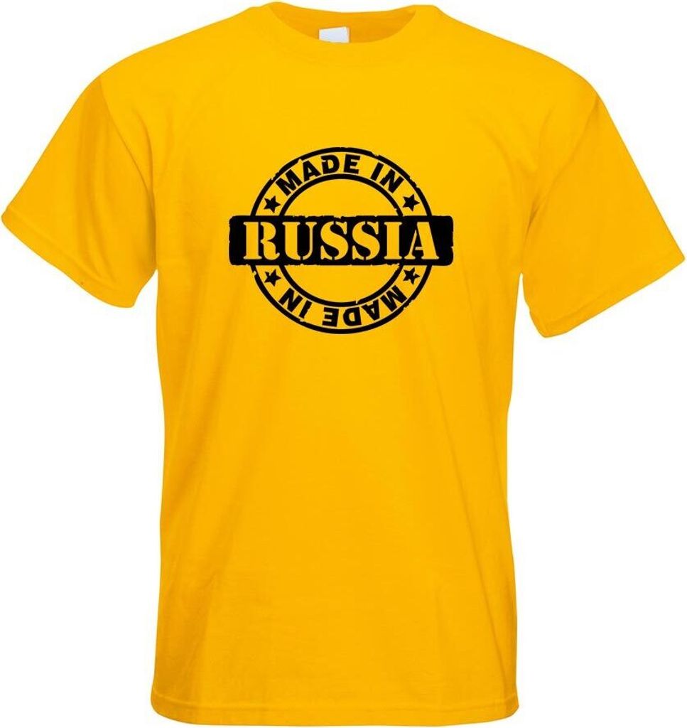 Kiwistar - T-Shirt - gelb - Russia Motiv Bedruckt Funshirt Design Print - mit Motiv Bedruckt - Funshirt Design - Sport - Freizeit - Herren - L