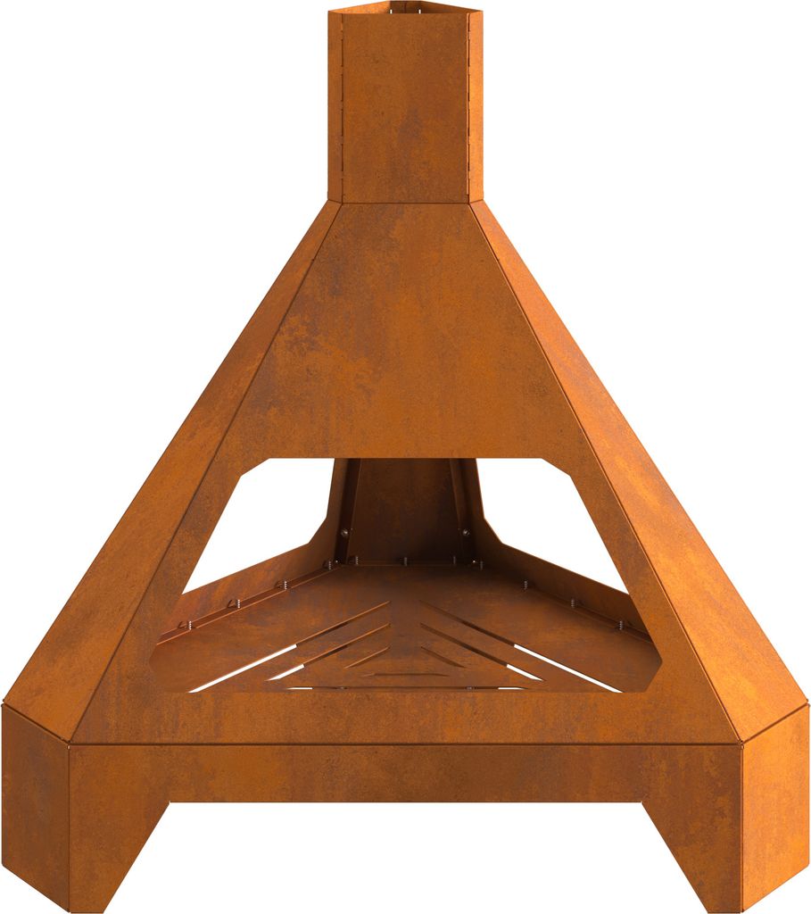 "2025"cloris Feuerstelle mit Rauchabzug 50x43x52 cm Cortenstahl - Feuerkörbe & - schalen CHY82724