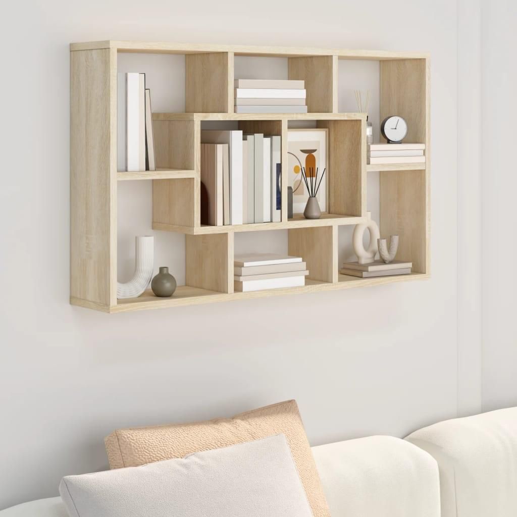 Scaffale a parete rovere Sonoma 85x16x52,5 cm materiale a Immagine del prodotto 