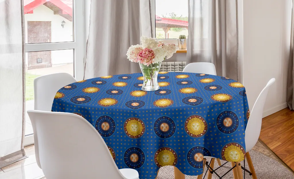 Tovaglia Circolare 150cm Motivi Astronomici ABAKUHAUS | Design Moderno
