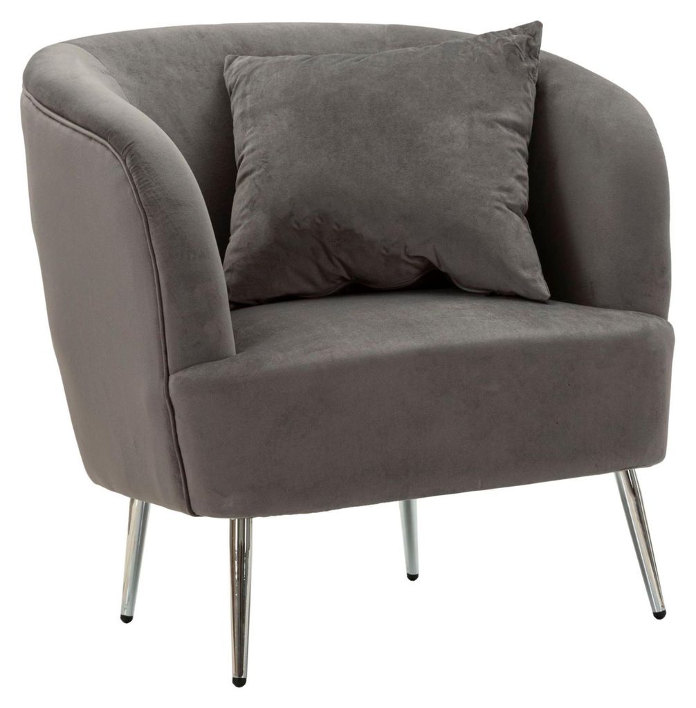 Glamouröser Sessel "Silvery" (73 x 66 x 78 cm) in grauem Produktbild 