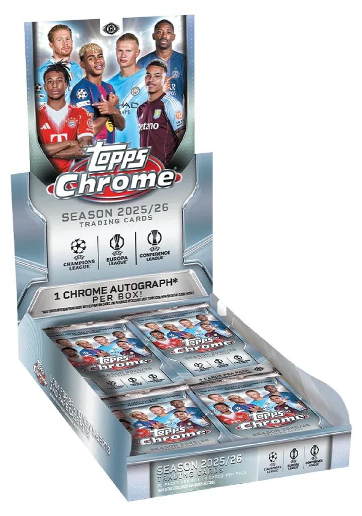 2025/26 Topps Chrome – Klubové súťaže UEFA – Hobby Box Obrázok produktu 