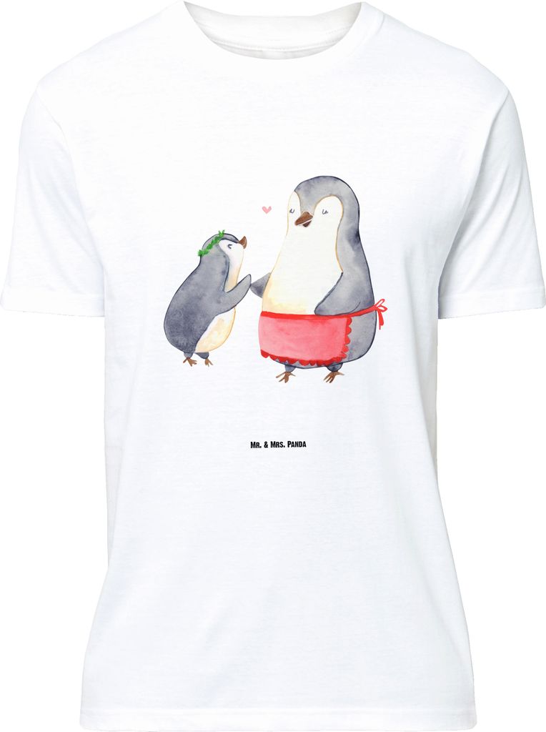 Mr. & Mrs. Panda Größe XL T-Shirt Pinguin mit Kind - Weiß - Geschenk, Spruch, Mutter, Muttertag, Pinguine, Shirt, Tshirt, Vorbild Mama