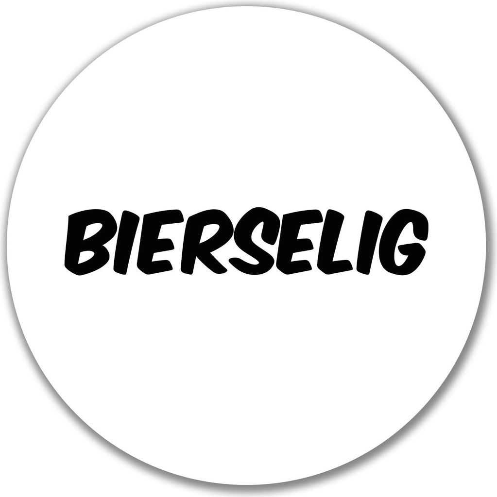 Huuraa Aufkleber Bierselig Schriftzug 10cm rund Sticker Geschenkidee