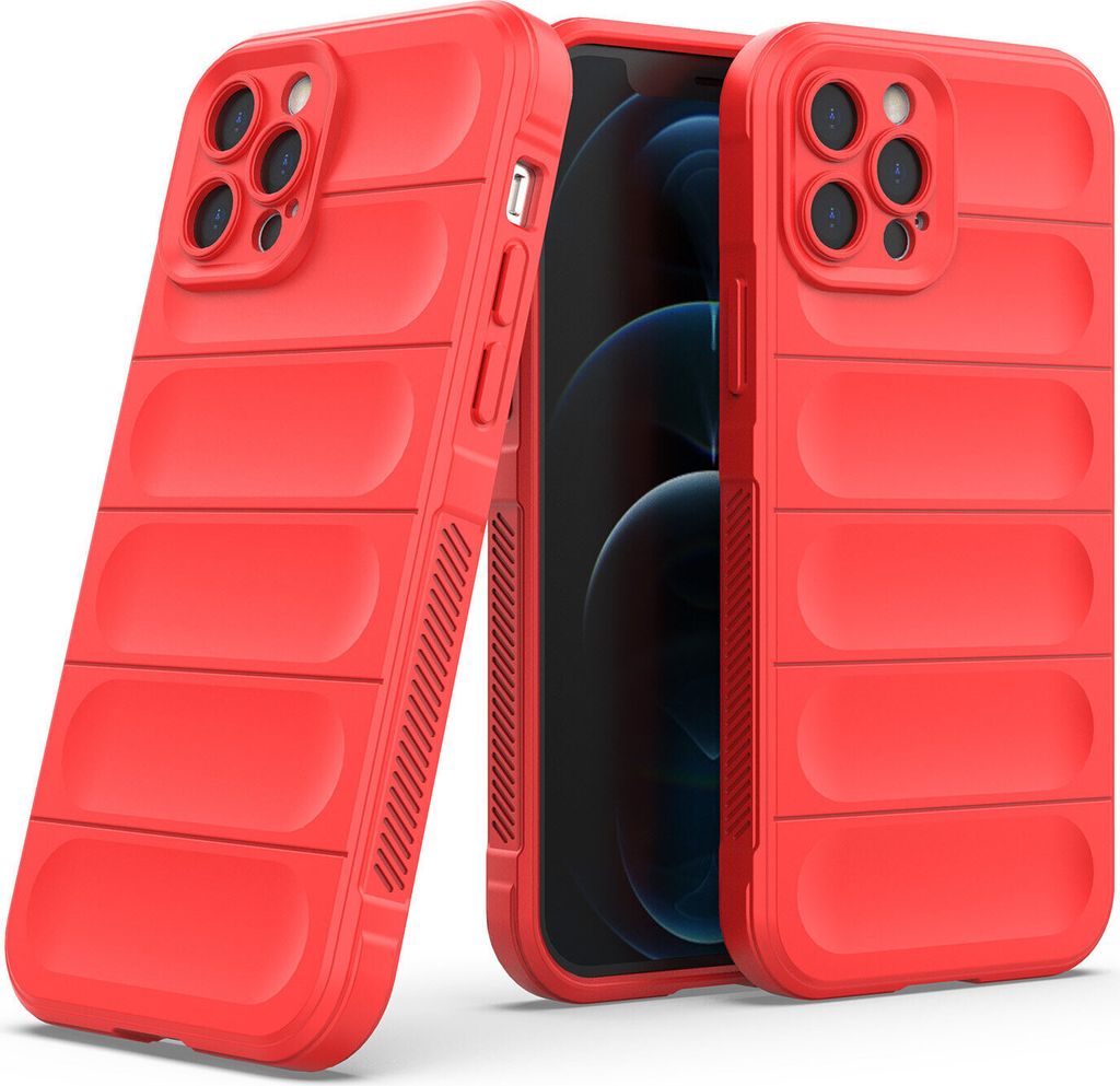 iPhone 12 Pro Max Hülle, Weich TPU Silikon Stossfest Anti-rutsch Schutzhülle für iPhone 12 Pro Max Rot