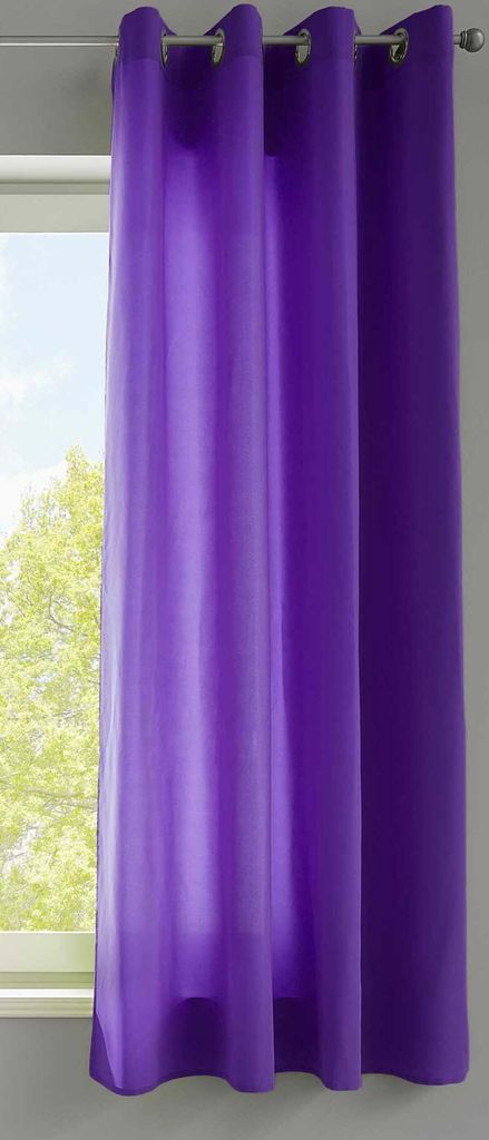 1er Set Vorhänge Schal Ösen »Berlin« HxB 175x140 cm Lila Blickdicht Microsatin Lichtdurchlässig Uni Matt, 20405N