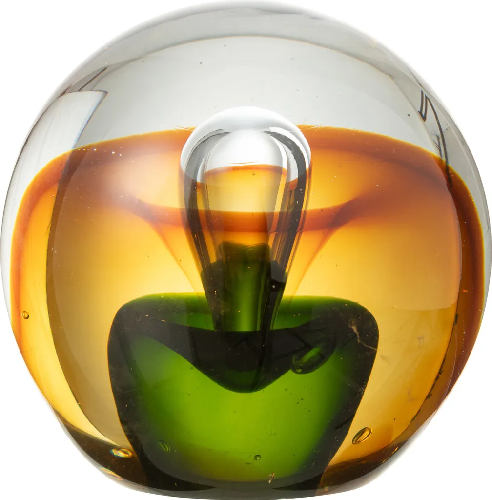 Presse-papier Goutte J-Line en Verre Ambre et Vert - Taille Large 15cm