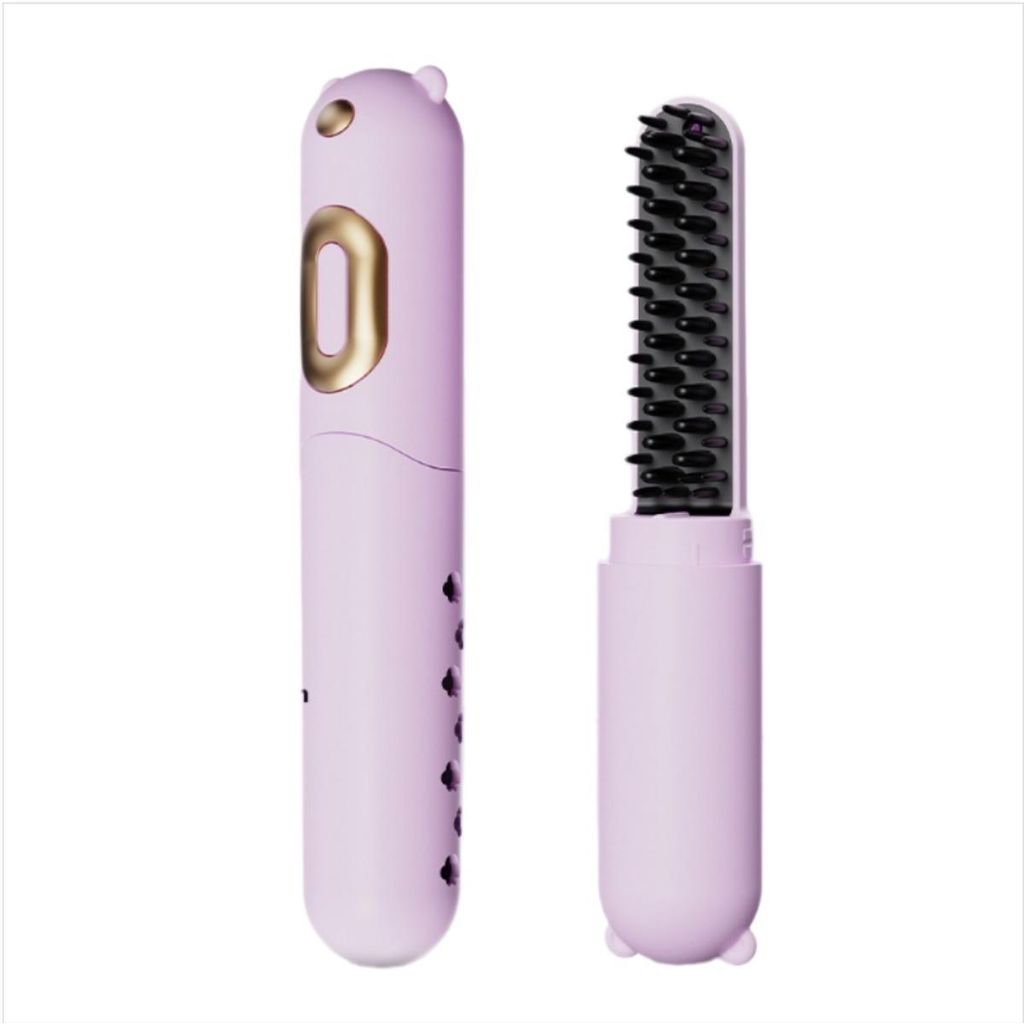 INF Kabellose Dualzahn Glättbürste ML-08 4 Temperaturen LCD ABS 19cm Violett