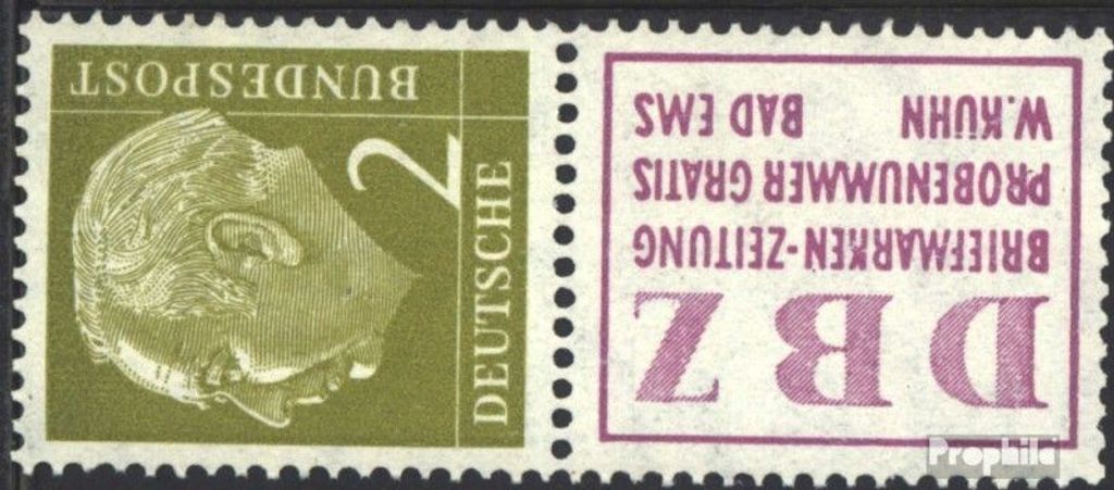 Briefmarken BRD (BR.Deutschland) 1955 Mi S13 postfrisch Heuss