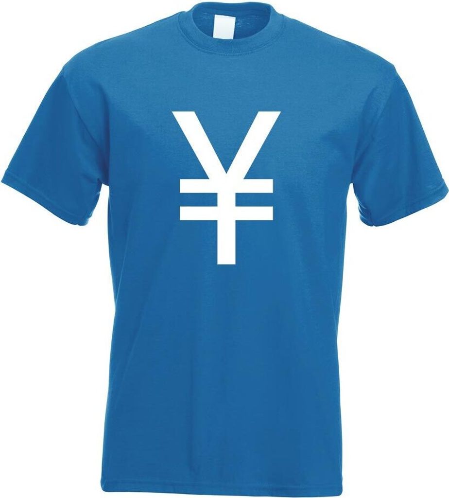 Kiwistar - T-Shirt - royal - Japanischer Yen Symbol Motiv Bedruckt Funshirt Design Print - mit Motiv Bedruckt - Funshirt Design - Sport - Freizeit ...