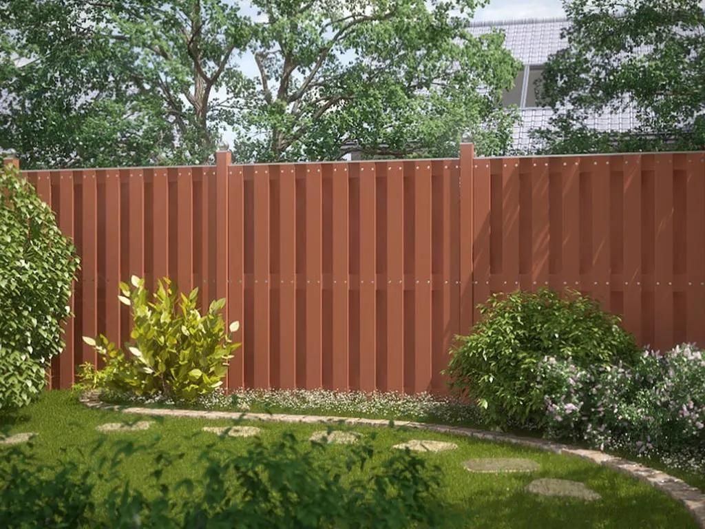 TraumGarten Bangkirai 9 x 9 cm Zaunbohlenpfosten WPC Pfosten mit Metallkern, Hohlkammerpfosten, verzinkter Stahlkern, stabil und langlebig, verwitt...