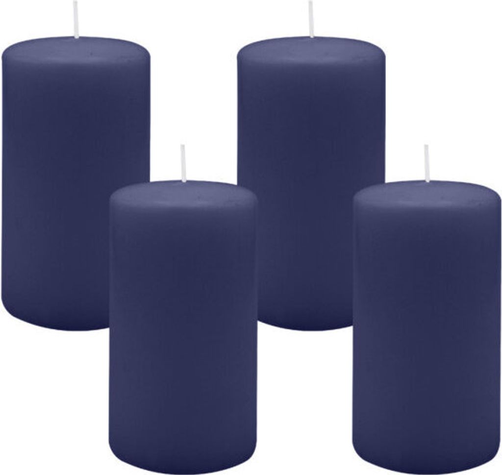 4er Set Adventskranzkerzen Nachtblau Dunkelblau Ø 70 x 130 mm