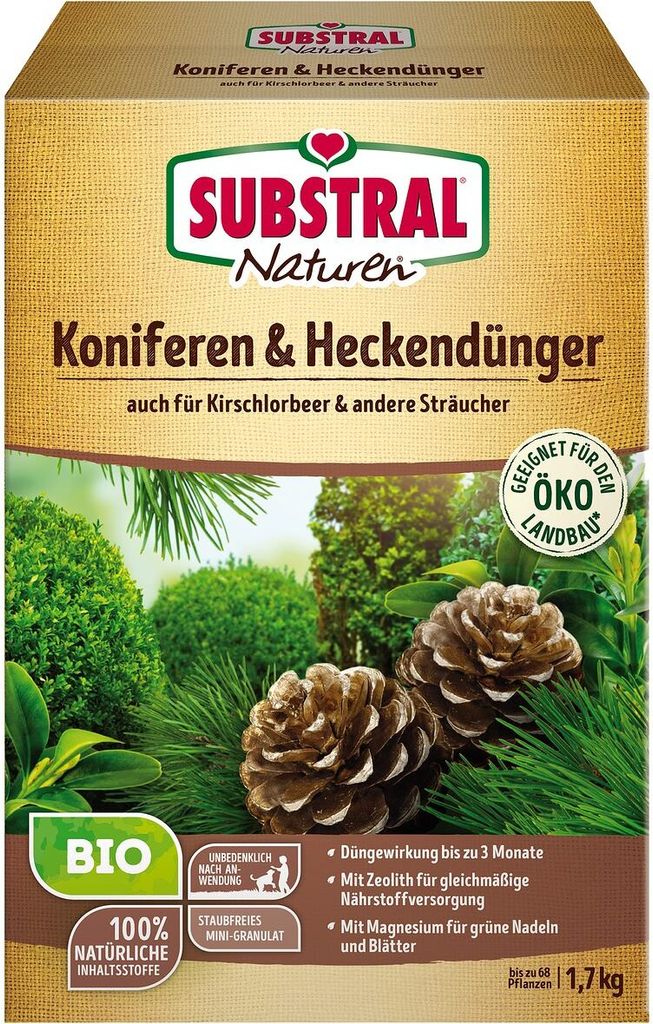 SUBSTRAL Naturen Koniferen- & Heckendünger 1,7 kg für bis zu 68 Pflanzen