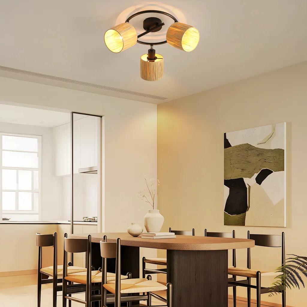 Offerta Lampada Soffitto ZMH 3 Faretti Orientabili E14 Nero - 6