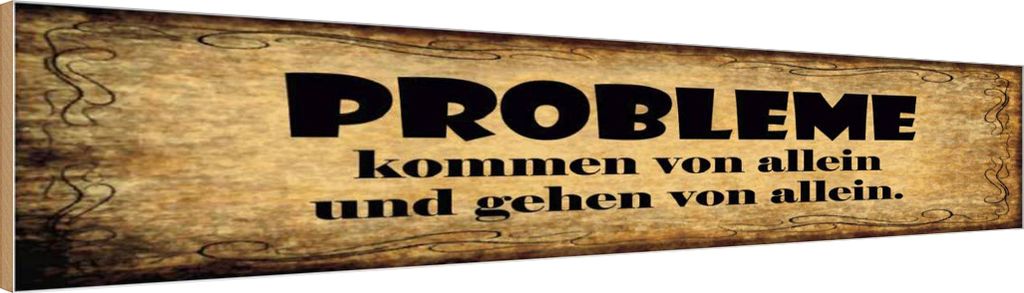 vianmo Holzschild 10x46 cm Problem kommen gehen von allein