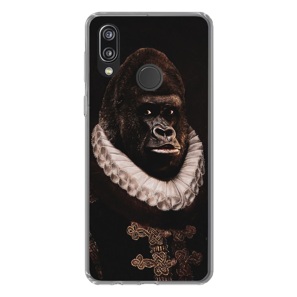 MuchoWow Handyhülle Schutzhülle Hülle für Huawei P20 Lite (2020) Affe - Kunst - Alte Meister Silikon Softcase Handy Hülle - Kartenhalter
