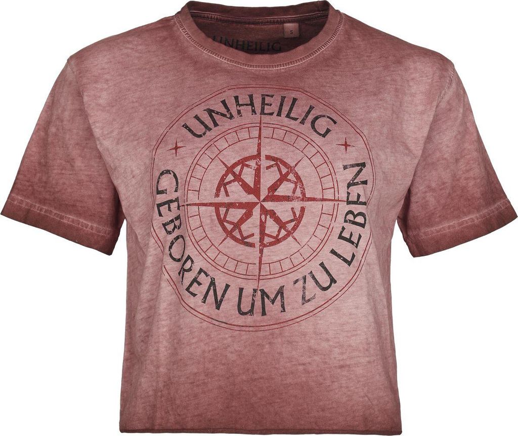 Unheilig T-Shirt Damen Geboren rot Band-Merch, Bands 100% Baumwolle S