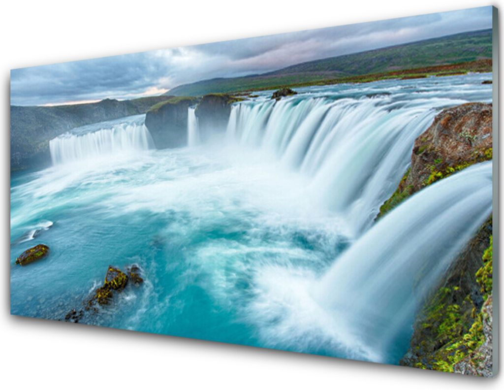 Küchenrückwand aus Glas 100x50cm Spritzschutz Wasserfall Natur
