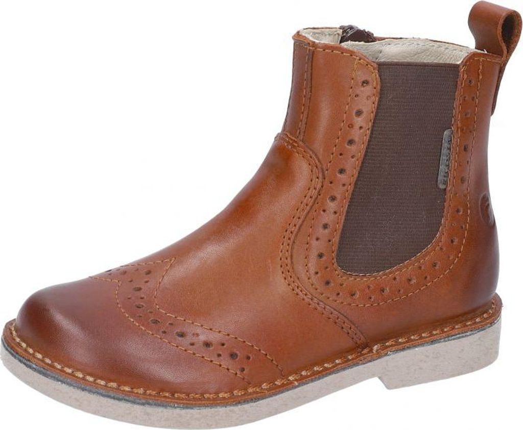 RICOSTA Boots DALLAS von PEPINO echt Leder Glattleder Budapeser Reißverschluss Lederfutter Mädchen cognac Braun Größe 29