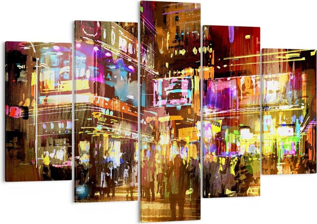 Bild auf Leinwand - Leinwandbild - Street Lichter Nacht Produktbild 