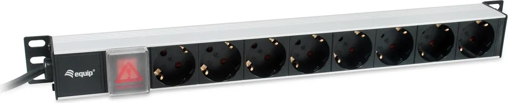 Equip Steckdosenleiste 19" 1HE 8fach Schukon. 3.0m Alu Sch - Steckdosenleiste - 3 m (333308)