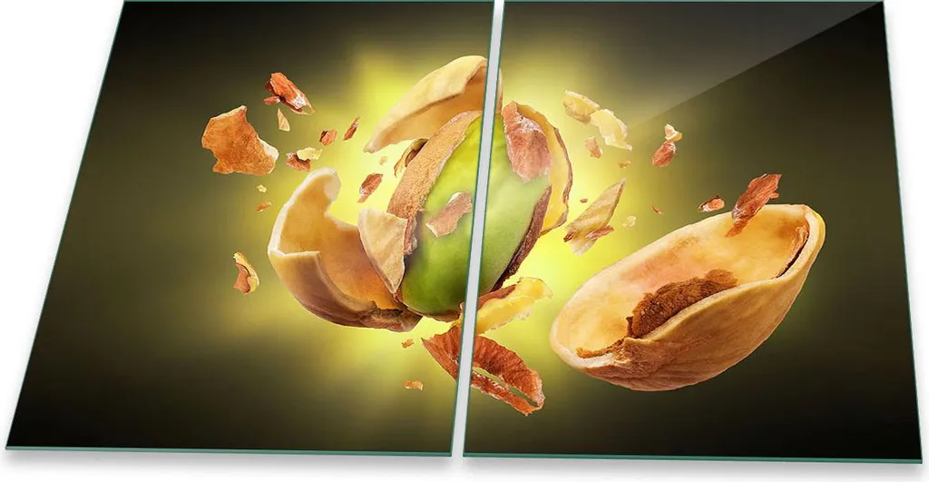 Coprifornelli Vetro Decorato 2 Pezzi 40x52 Alzatina Paraspruzzi Cibo