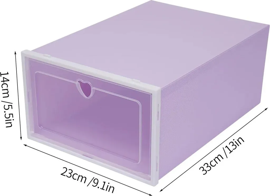 Organisateurs de chaussures pliables et réutilisables - Set de 20 boîtes violettes - 2