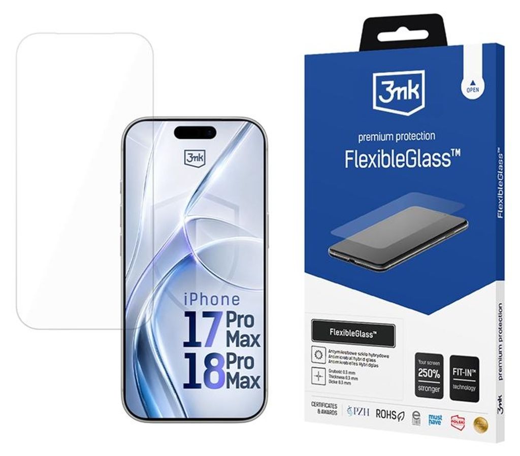 3MK FlexibleGlass, Apple, iPhone 17 Pro Max, Resistente a Imagen del producto 