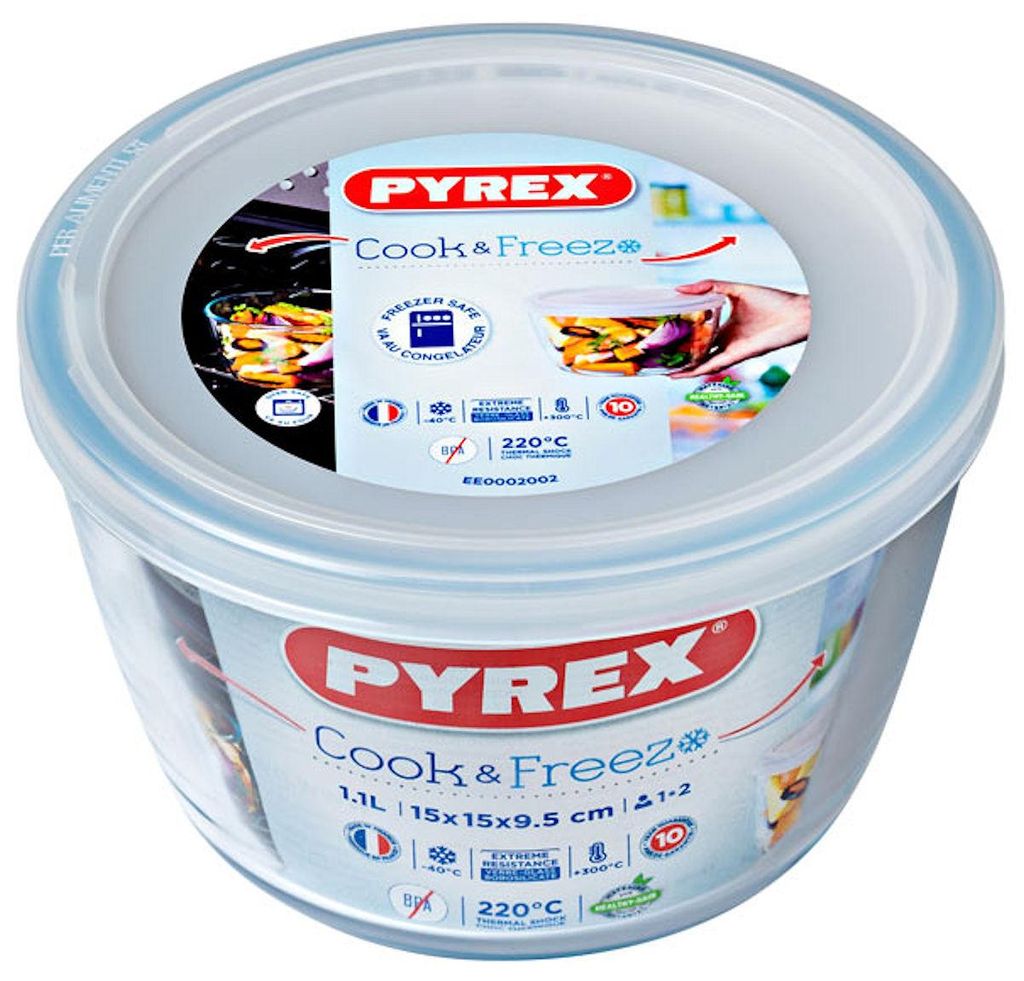 Pyrex-Schüssel mit Deckel 1,1l ø17x9cm Produktbild 
