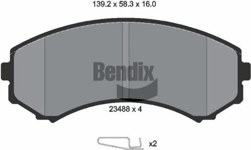Plaquettes BENDIX BPD1346 compatible Pajero OE 897287263, lot de 4