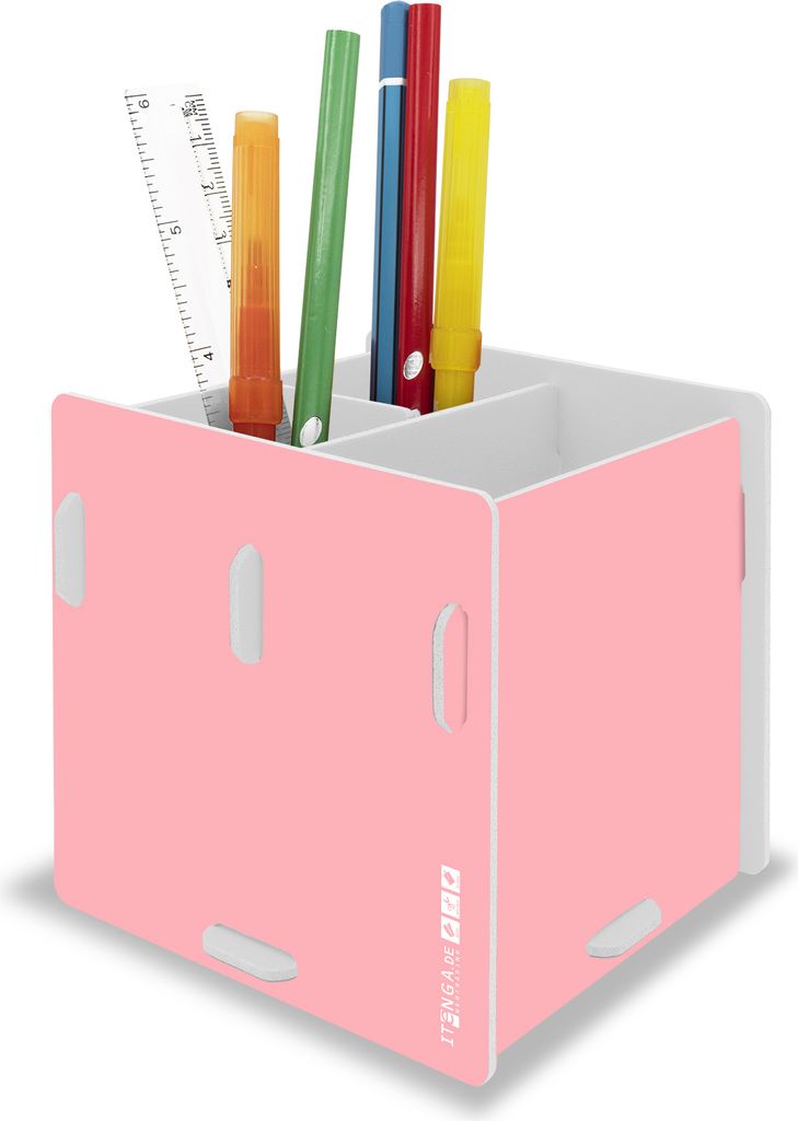itenga Stifteköcher "pastellrosa" steckbar aus Kunststoff