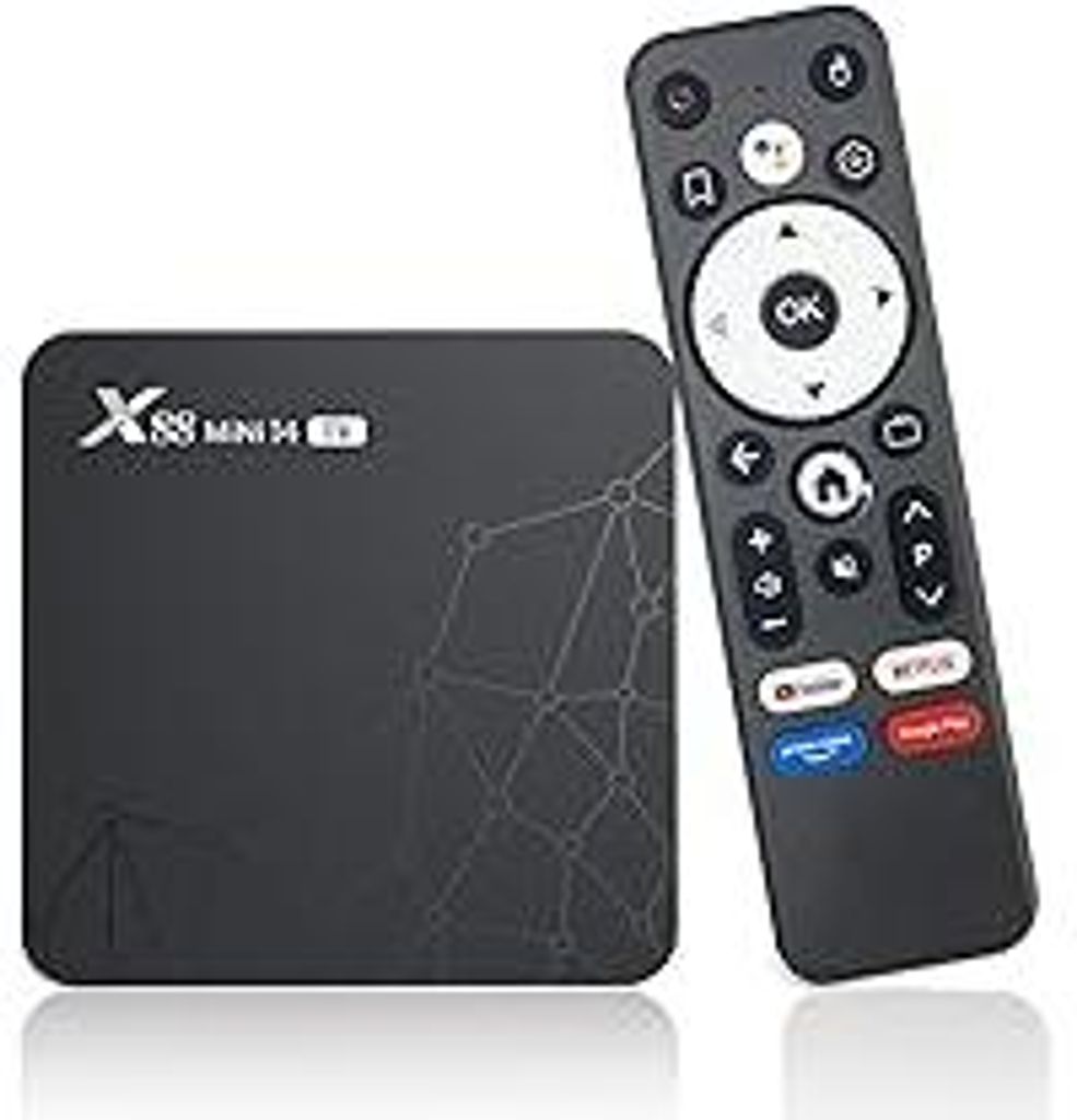 Android TV Box 14.0,Android Box 4K HDR10 2GB RAM 16GB ROM RK3518 Quad Core, 2.4G /5G dual-Band WiFi Bluetooth 5.0, Ethernet 10/100M TV Box Android