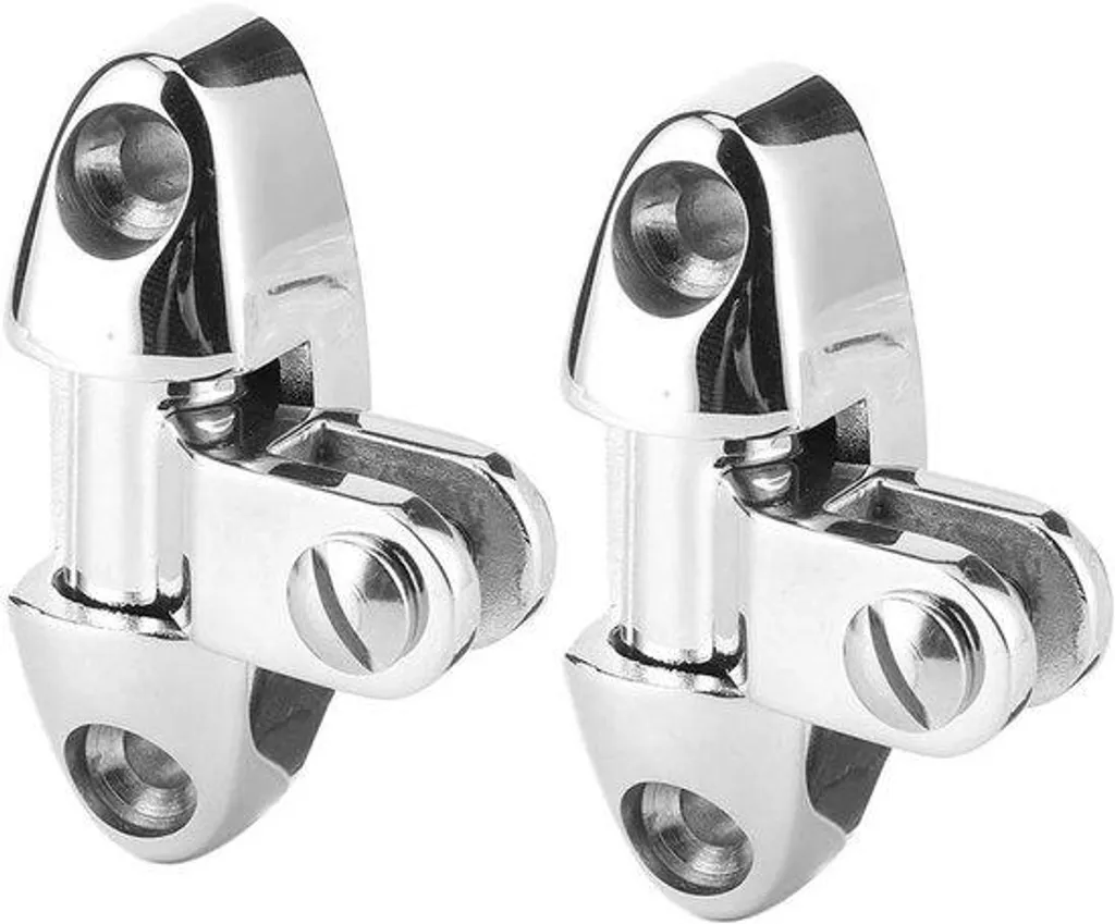 Fixation pliable pour bimini de bateau, charnière inox 316 pivotante 180°
