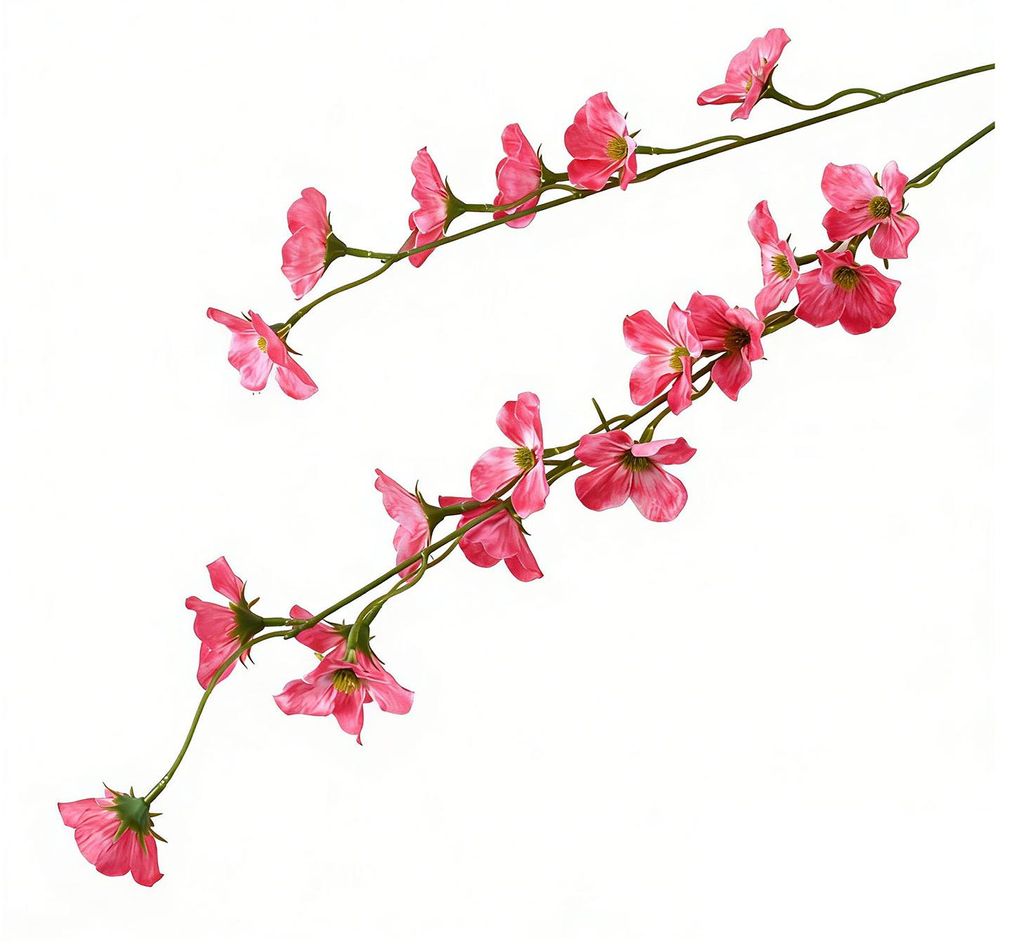 Künstlicher Zierapfelblütenstiel, realistischer künstlicher Begonienzweig mit langem Stiel, künstliche Blumen für Frühling, Sommer, drinnen, ...