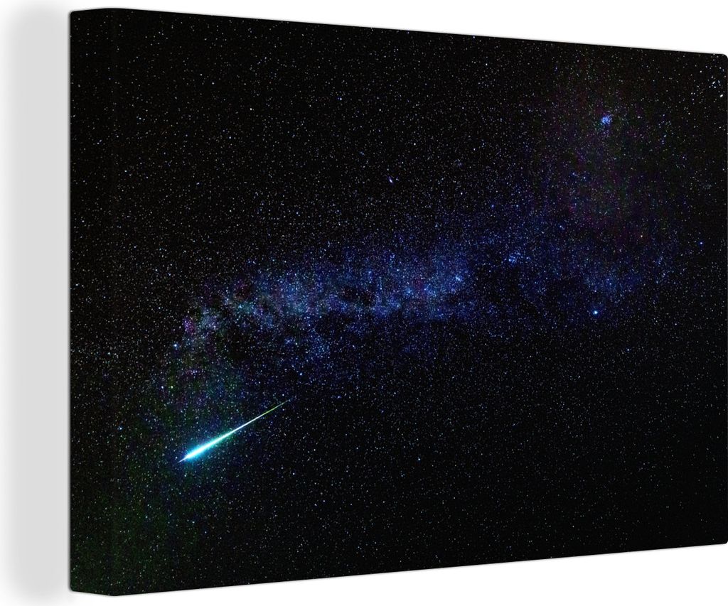 OneMillionCanvasses - Leinwandbilder - 150x100 cm, Ein Meteor schießt durch die Milchstraße, Wandbilder Kunstdruck Wanddekoration