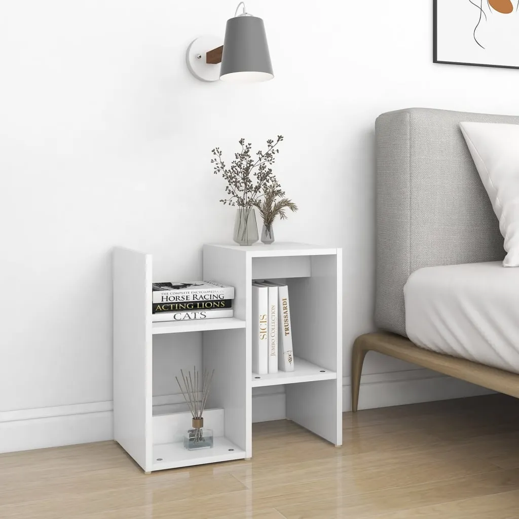 Table de chevet blanche 50 cm meuble d'appoint chambre bois composite