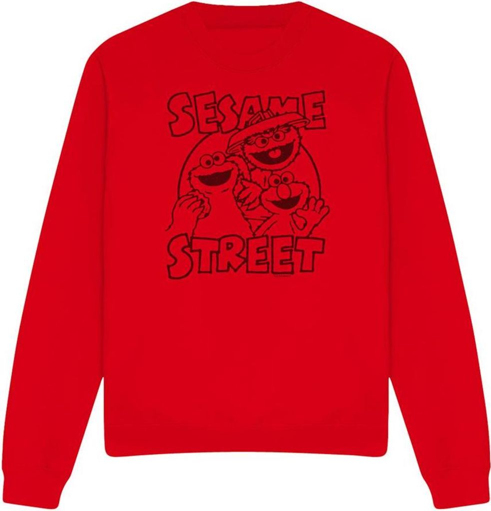 Sesame Street - "Group Crunch" Sweatshirt für Herren/Damen Uni TV19922 (L) (Rot)