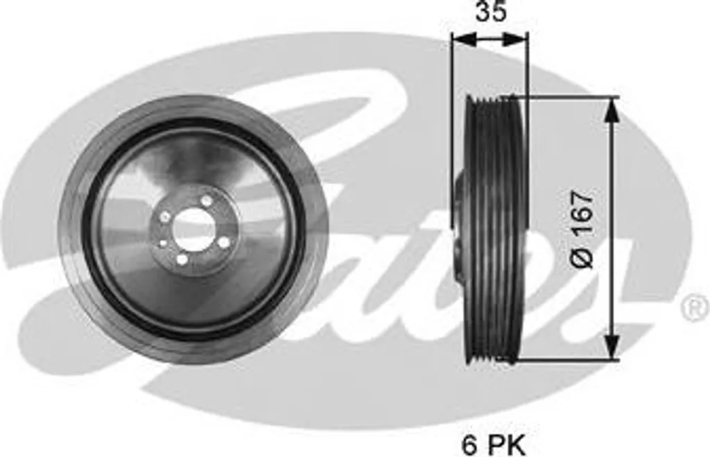 Poulie de vilebrequin renforcée GATES TVD1135 pour Jeep Renegade