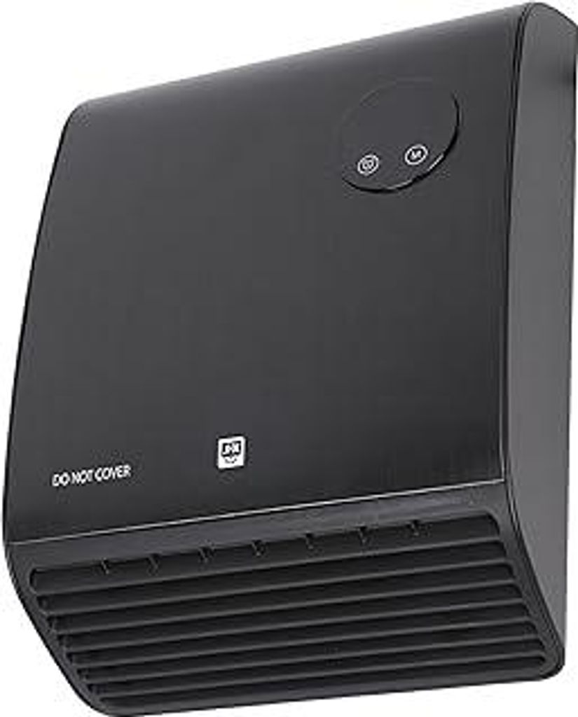 SHX Badezimmer-Heizlüfter 2000 W | Thermostat mit Fernbedienung | wassergeschützt | sicher im Bad, Schwarz