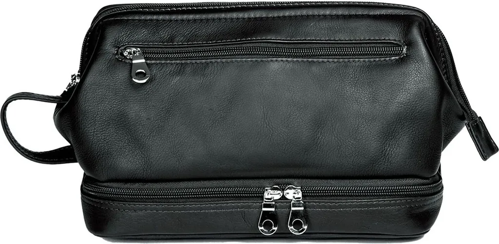 Trousse de toilette cuir noir Harold's avec compartiment spacieux