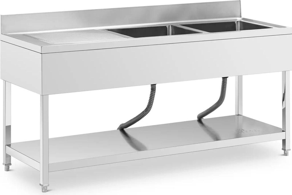 Expondo Royal Catering Dřez - 2 vany - nerezová ocel - 180 Obrázek produktu 