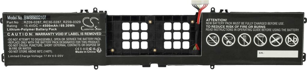 vhbw Akku kompatibel mit Razer Blade Pro 17 EARLY 2021, EARLY 2020, 4K 120HZ NVIDIA GEFORCE 2080(2019) Notebook (4500 mAh, 15,4 V, Li-Polymer)