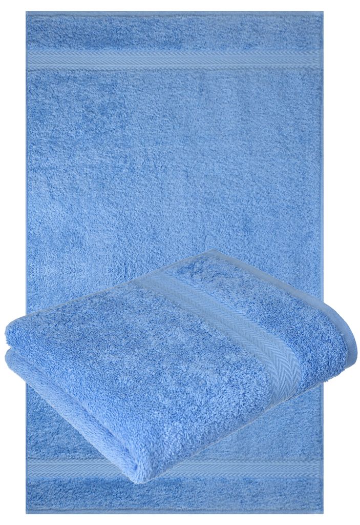 Betz 2 Stück Handtücher 50x100 cm PREMIUM 100% Baumwolle Farbe: hellblau